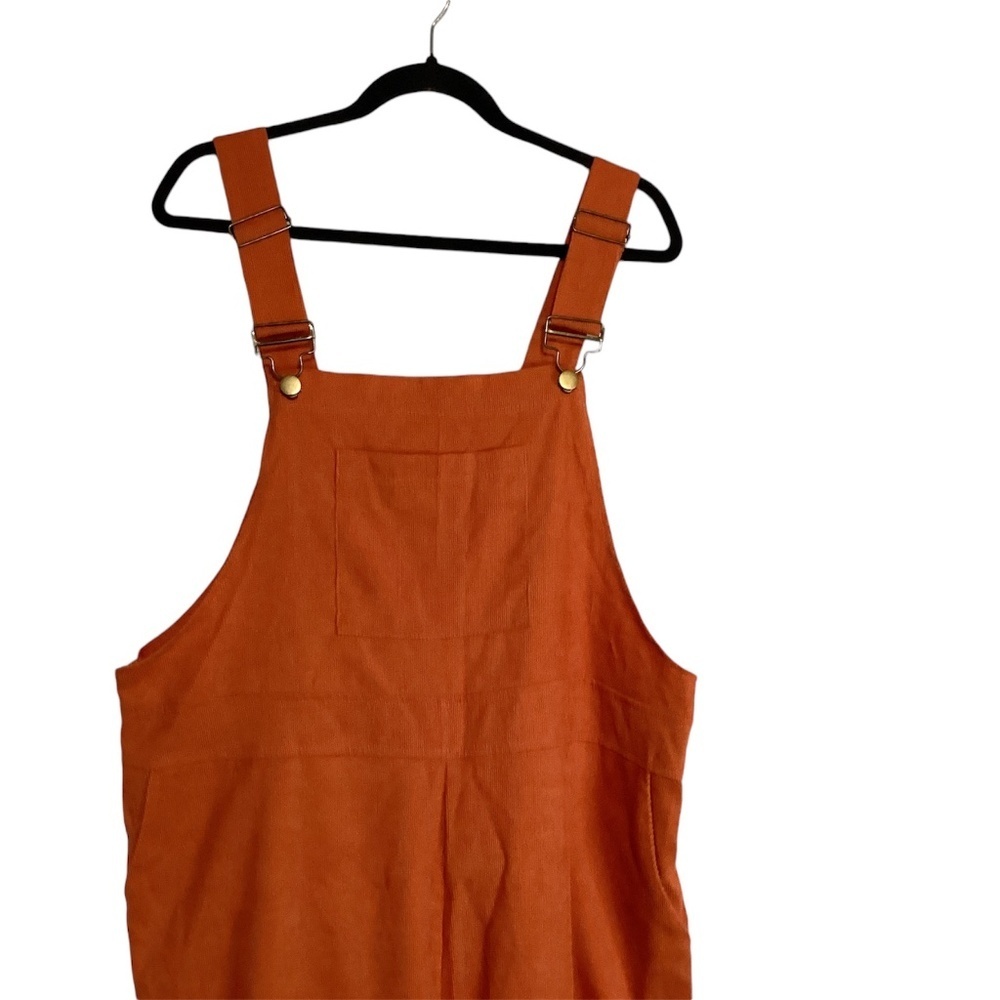 SHEIN overall womens SZ 2XL corduroy orange fall  comfortable long - Picture 2 of 8